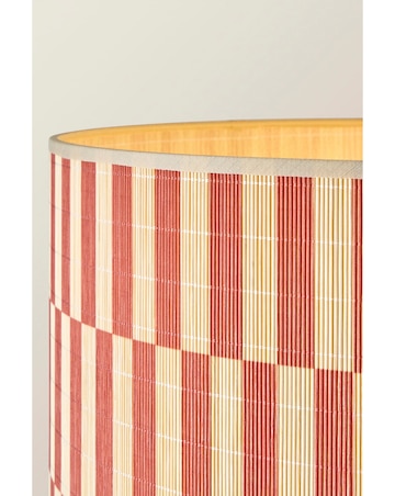 ValueLights Heather Dark Wood Floor Lamp with Orange Bamboo Shade
