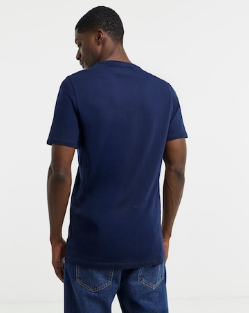 Pure Cotton Crew Neck T-Shirt Extra Long Length- Navy