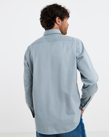 BOSS Long Sleeve Badge Logo Shirt - Grey