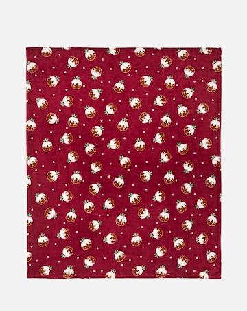 Christmas Pudding Fleece Throw