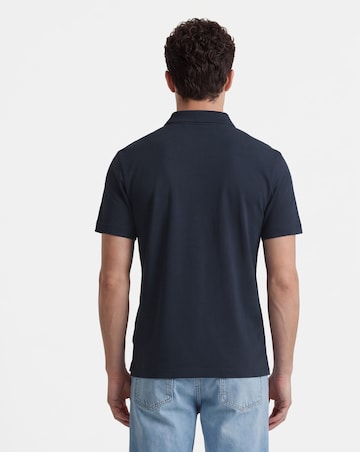 Pure Cotton Jersey Polo Long Length- Navy