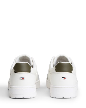 Tommy Hilfiger Basket Leather Trainers - Ecru/Olive