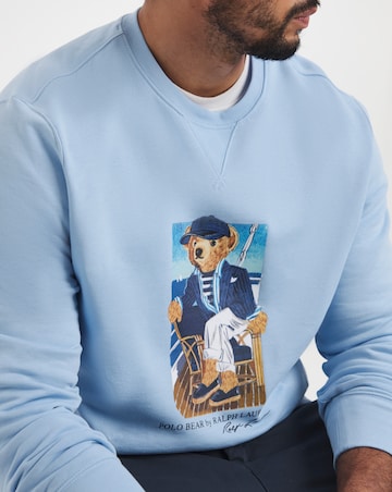 Polo Ralph Lauren Bear Graphic Crew Neck Sweatshirt - Blue