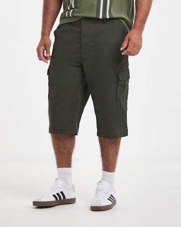 3/4 Length Cotton Stretch Cargo Short