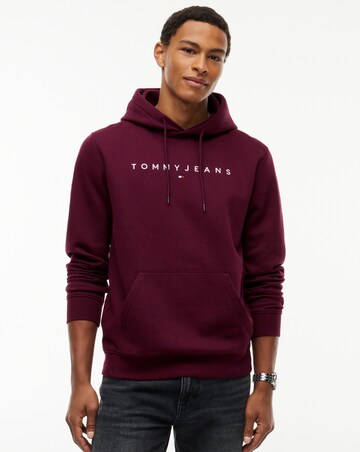 Tommy Jeans Linear Logo Hoodie - Berry