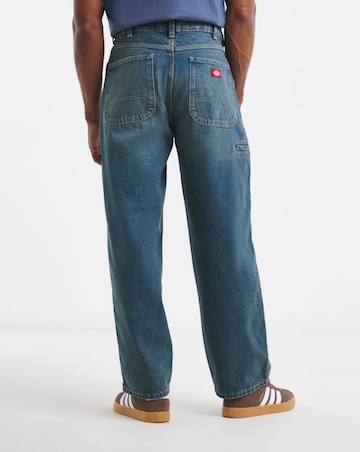 Dickies 954 Relaxed Straight Work Jeans - Khaki Tinted Blue