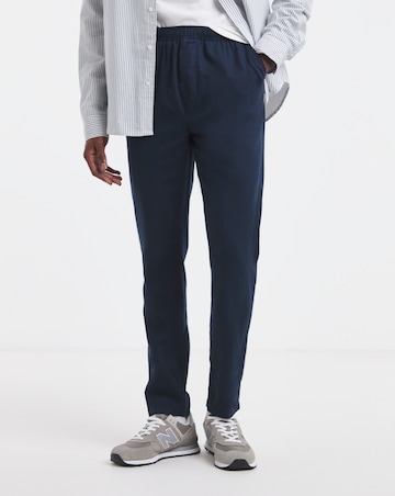 Linen Blend Tapered Elasticated Trouser