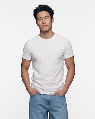 Pure Cotton Crew Neck T-Shirt Long- White