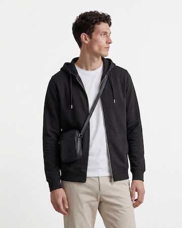 Full Zip Hoodie Extra Long Length- Black
