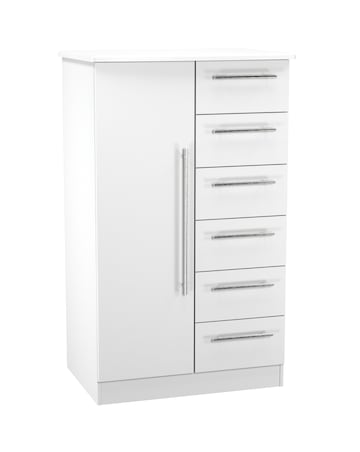 Osprey Ready Assembled 1 Door 5 Drawer Kids Wardrobe - Kids