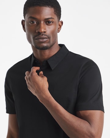 Pure Cotton Jersey Polo Long Length- Black