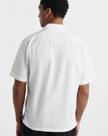 BOSS Short Sleeve Textured Resort Shirt - White