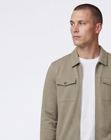 Folio Interlock Zip Shacket - Stone Marl