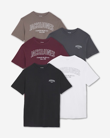 Jack & Jones George Logo 5-Pack T-Shirts - Multi