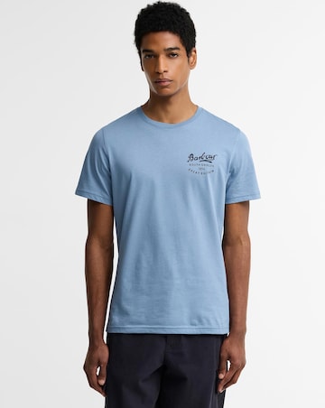 Barbour Short Sleeve Script Graphic T-Shirt - Blue