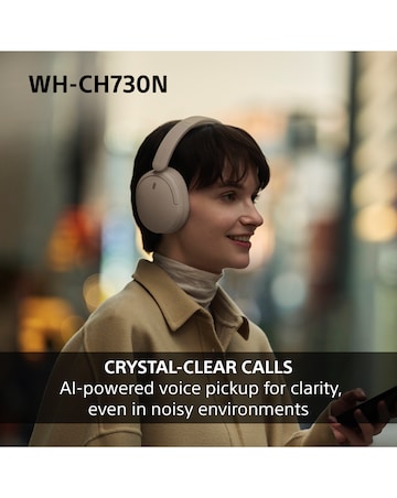 Sony WH-CH730N Wireless Noise Cancelling Over-Ear Headphones - Blue