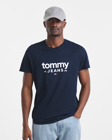 Tommy Jeans Short Sleeve Slim Graphic T-Shirt - Navy