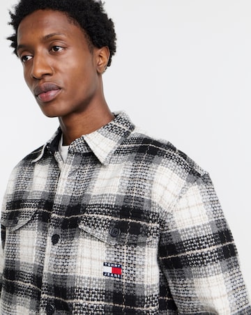 Tommy Jeans Check Overshirt - Black