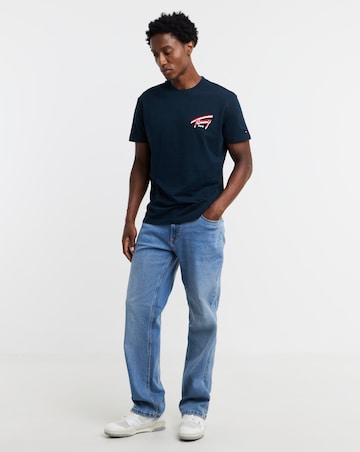 Tommy Jeans Short Sleeve Signature Back Print T-Shirt - Navy