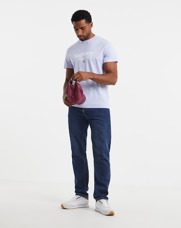 Tommy Jeans Short Sleeve Slim Graphic T-Shirt - Iris