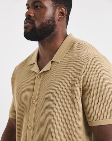 Knitted Revere Collar Shirt