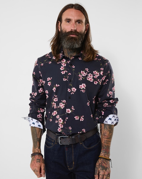 Joe Browns Oriental Bloom Print Shirt - Black