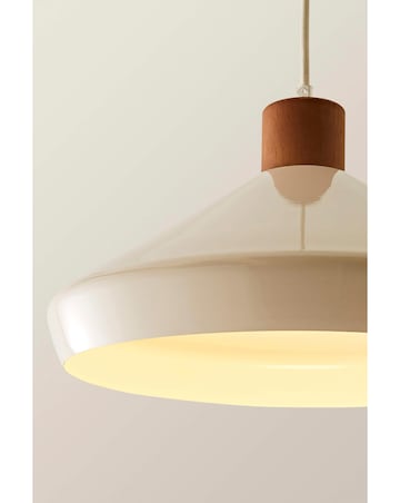 ValueLights Parker Cream & Walnut Pendant Light