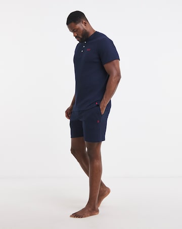 Polo Ralph Lauren Short Sleeve Waffle Lounge Henley - Navy