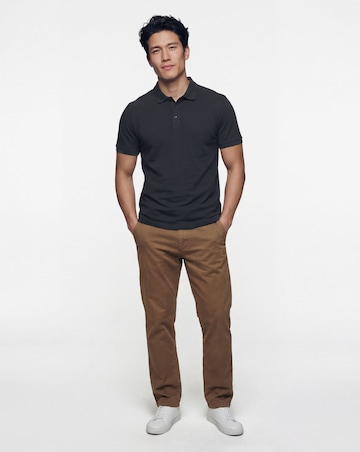 Pure Cotton Pique Polo Long Length- Black