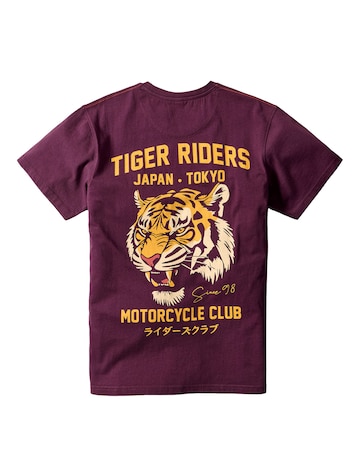 Joe Browns Tiger Riders Back Print T-Shirt - Burgundy
