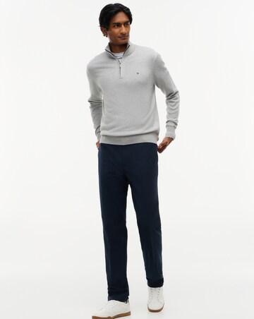 Tommy Hilfiger Cotton Cashmere 1/4 Zip Jumper - Grey Heather
