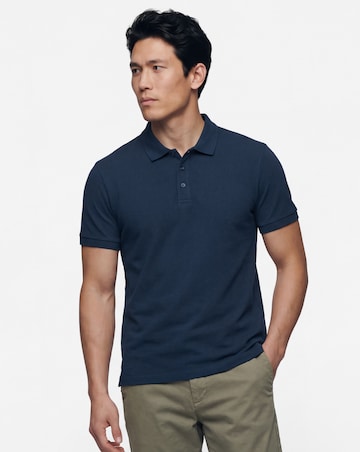 Pure Cotton Pique Polo- Navy