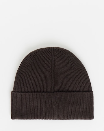 BOSS Embossed Logo Beanie - Dark Brown