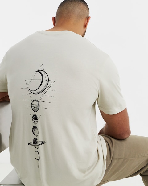 Jack & Jones Astro Back Graphic T-Shirt - Off White