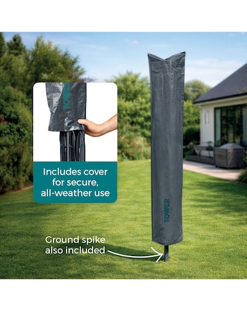 Tower 50m Rotary Airer with Cover and Ground Spike