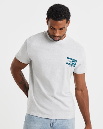 Tommy Jeans Short Sleeve Signature Flag T-Shirt - Grey Heather