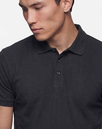 Pure Cotton Pique Polo Long Length- Black