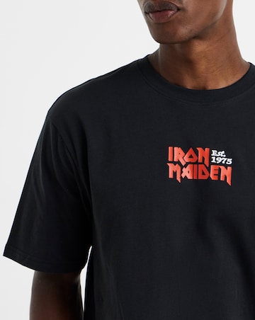 Only & Sons Iron Maiden Relaxed Fit Back Print T-Shirt - Black
