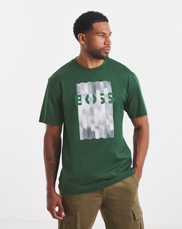 BOSS Short Sleeve Green Graphic Logo T-Shirt