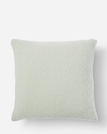 Faux Mohair Fringed Cushion - Seafoam