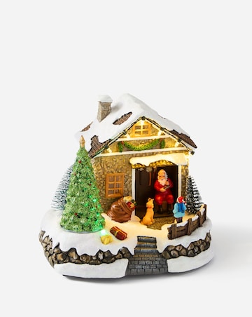 Lit Santa Tree Scene