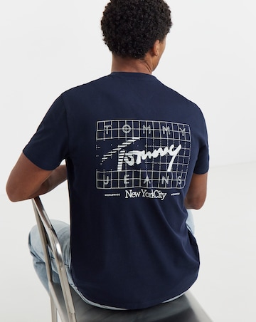 Tommy Jeans Short Sleeve Signature Flag T-Shirt - Navy