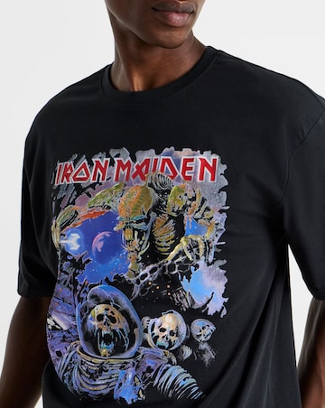 Only & Sons Iron Maiden Relaxed Fit Astronaut Skeleton T-Shirt - Black