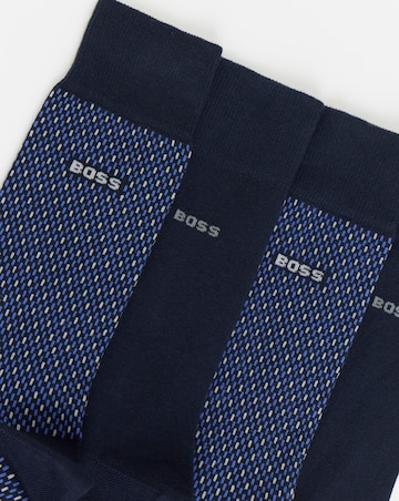 BOSS 2 Pack Mini Pattern Socks - Navy