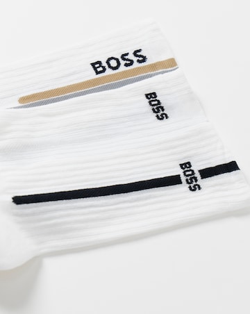BOSS 3 Pack Rib Sport Socks - White