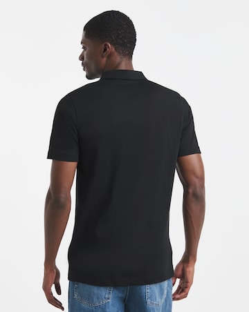Pure Cotton Jersey Polo Long Length- Black