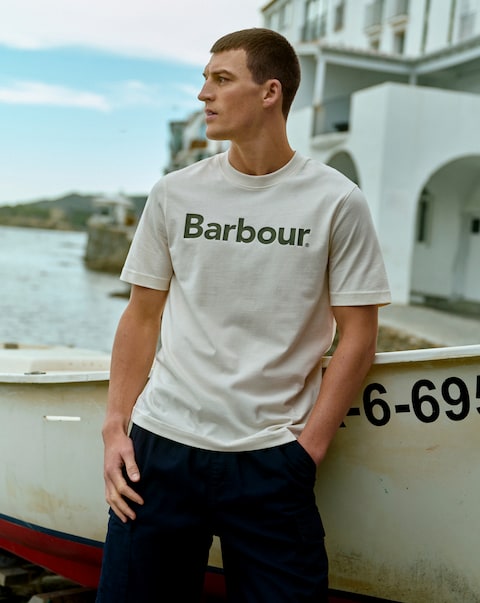 Barbour Short Sleeve Logo Relaxed T-Shirt - White
