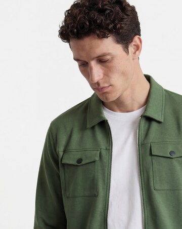 Folio Interlock Zip Shacket-Khaki