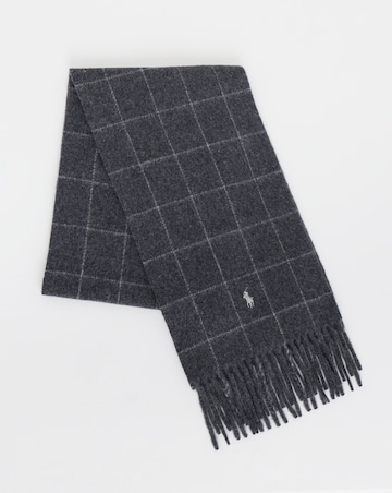 Polo Ralph Lauren Wool Blend Reversible Scarf - Charcoal