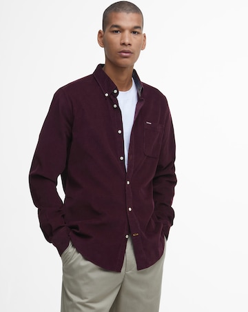 Barbour Ramsey Long Sleeve Tailored Cord Shirt - Red